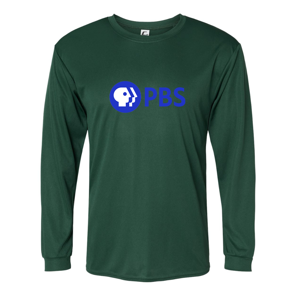 Men's PBS Blue Performance Long Sleeve T-Shirt