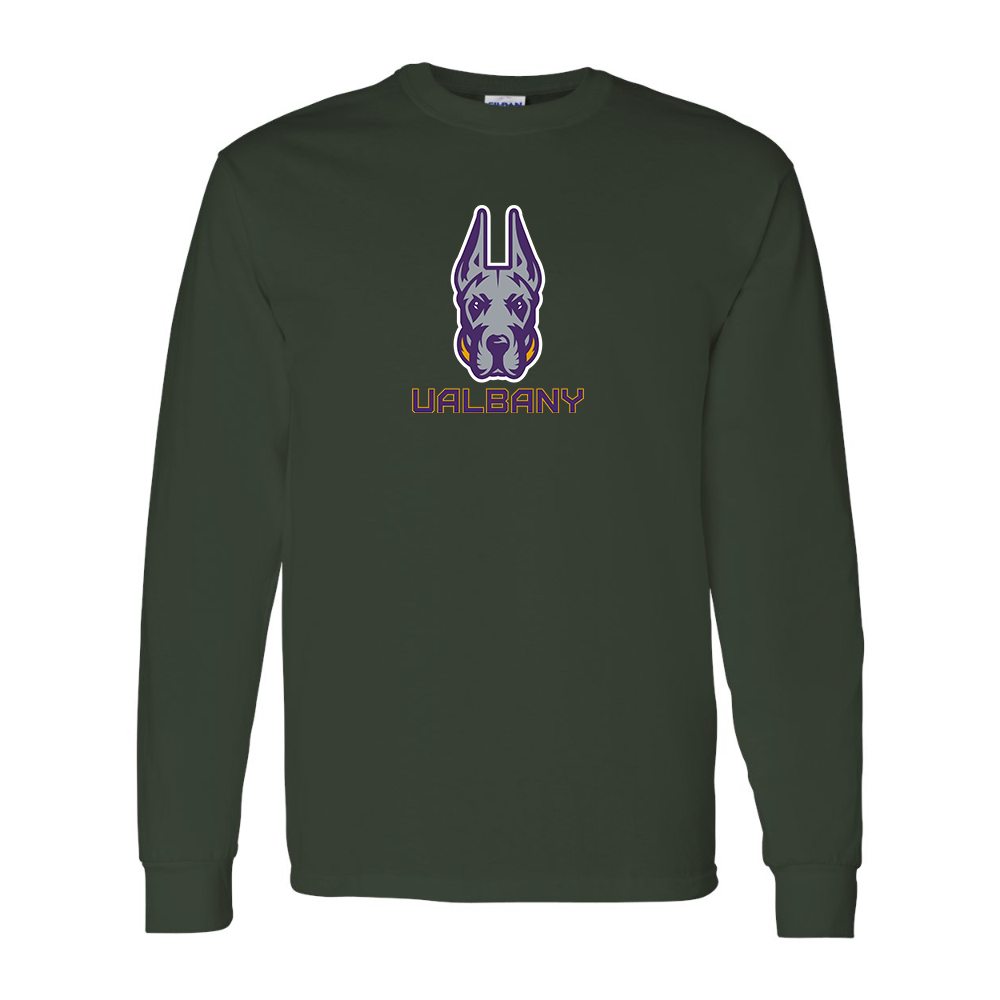Men's Albany Great Danes Gildan Heavy Cotton Long Sleeve T-Shirt