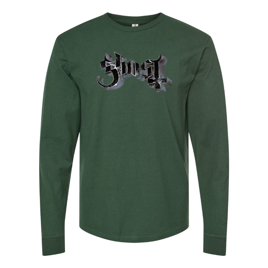 Men's Ghost Logo Cotton Long Sleeve T-Shirt