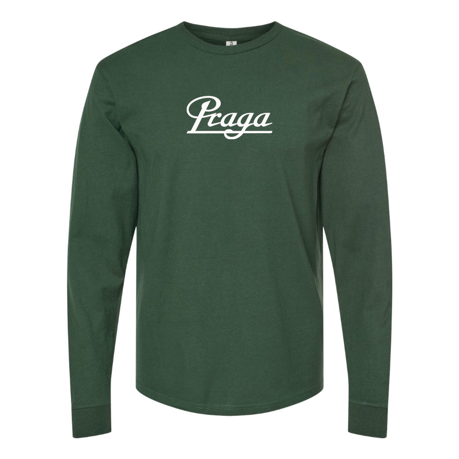 Men's Praga Logo Cotton Long Sleeve T-Shirt
