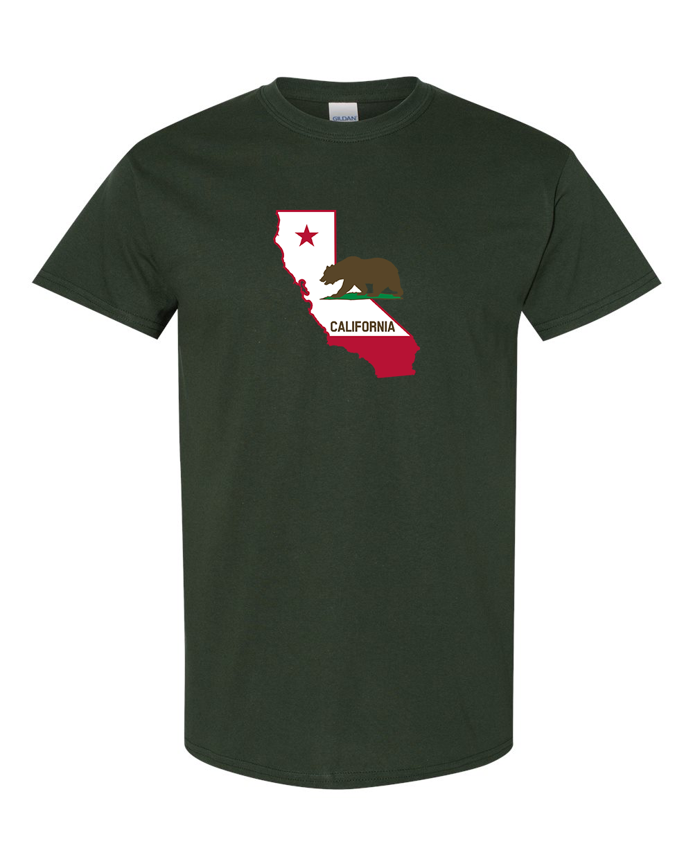 Men's California Bear Map Gildan Heavy Cotton T-Shirt
