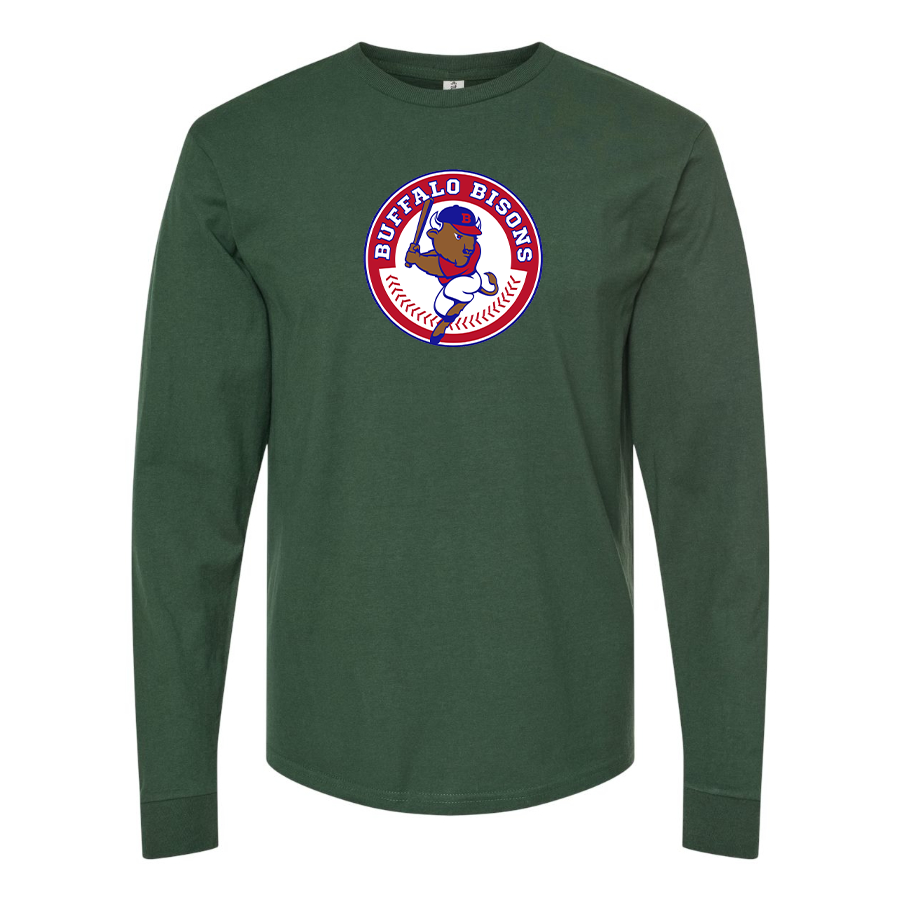 Men's Buffalo Bisons Logo Cotton Long Sleeve T-Shirt