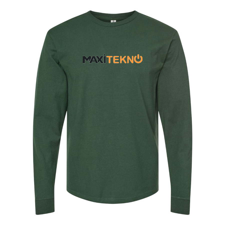 Men's Maxitekno Logo Cotton Long Sleeve T-Shirt