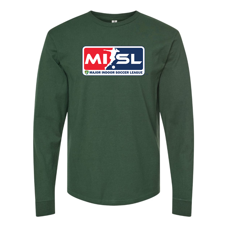 Men's Major Indoor Soccer League Logo Cotton Long Sleeve T-Shirt