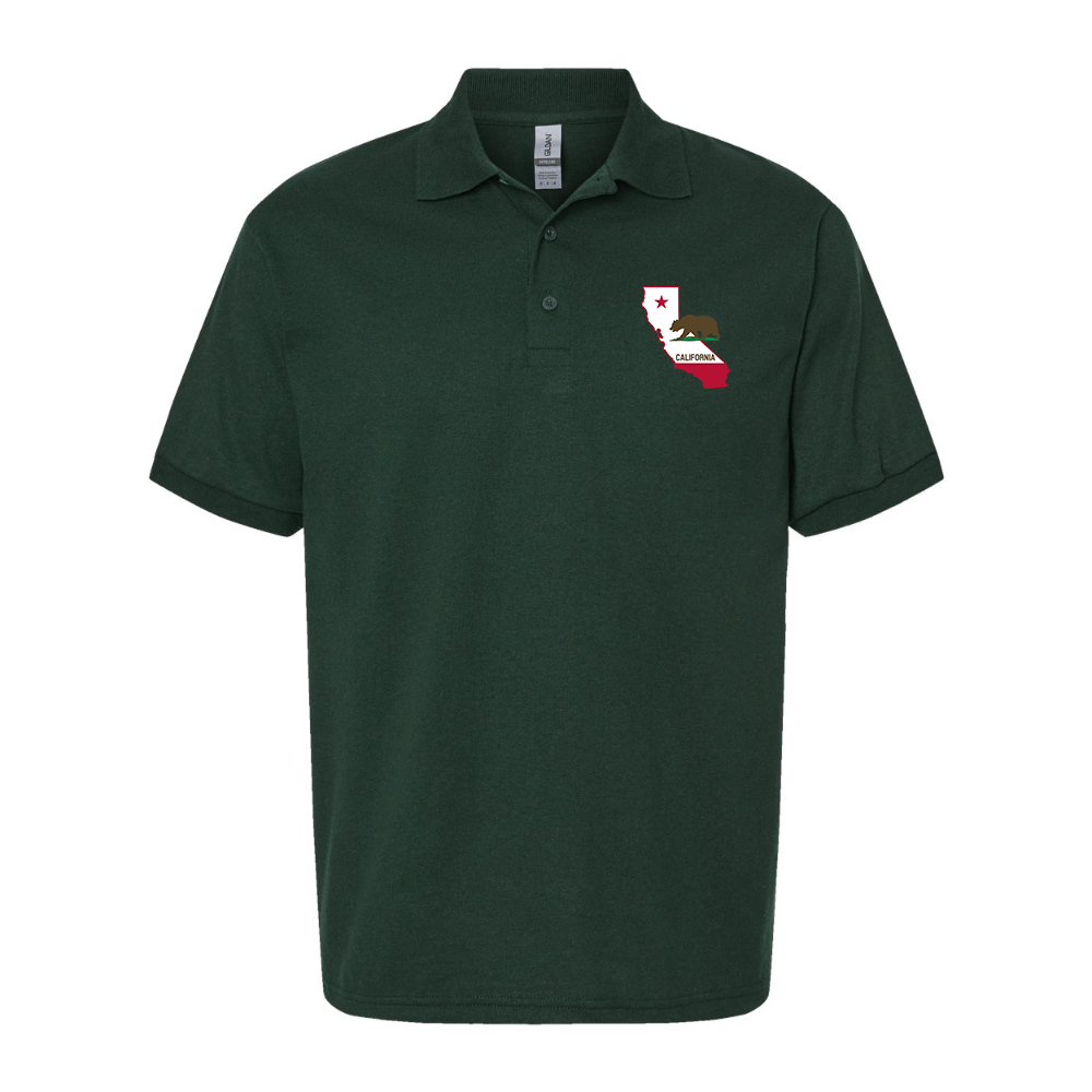 Men's California Bear Map Dry Blend Jersey Polo