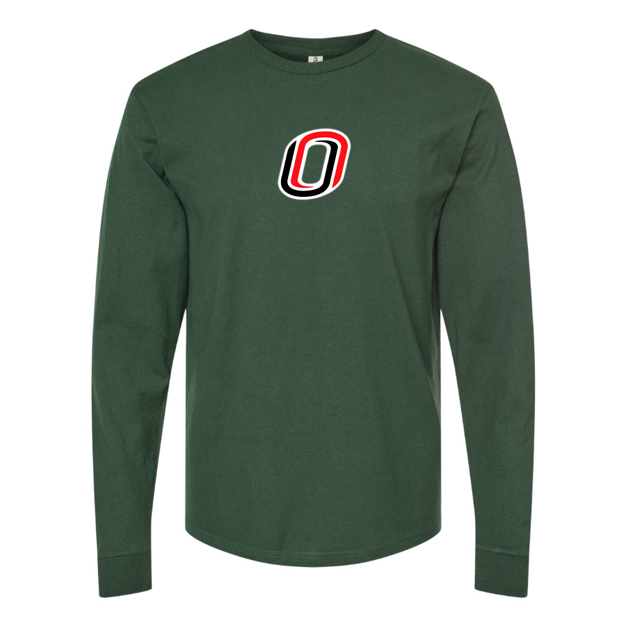 Men's Nebraska Omaha Mavericks Logo Cotton Long Sleeve T-Shirt