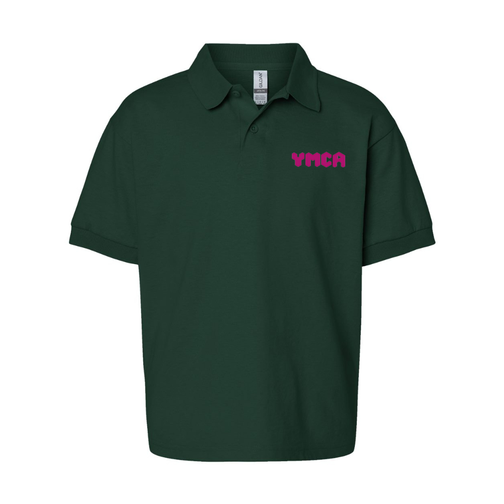 Youth YMCA Mauve Gildan Dry Blend Jersey Polo
