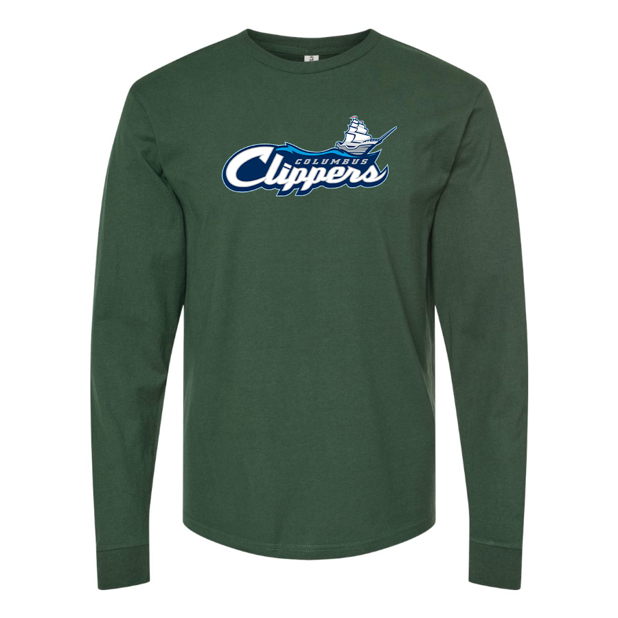 Men's Columbus Clippers Logo Cotton Long Sleeve T-Shirt