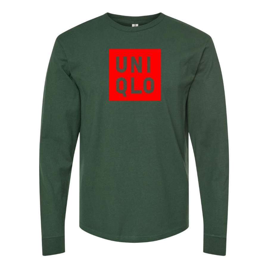 Men's Uniqlo Logo Cotton Long Sleeve T-Shirt