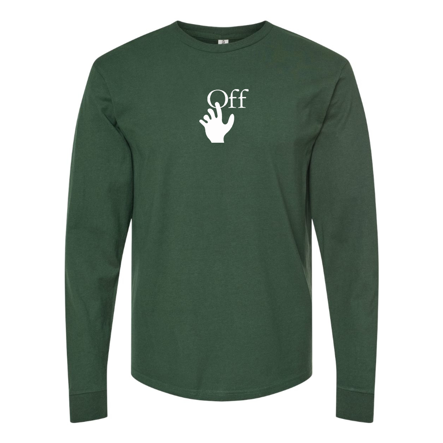 Men's Off-White Hand Logo Cotton Long Sleeve T-Shirt