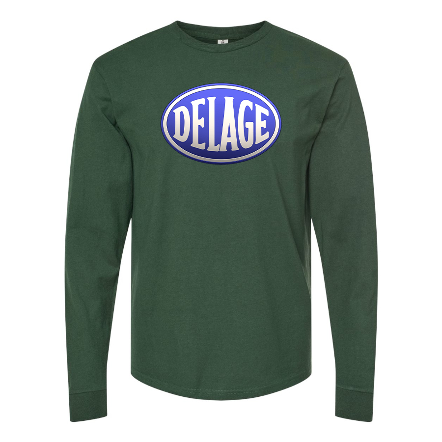 Men's Delage Logo Cotton Long Sleeve T-Shirt