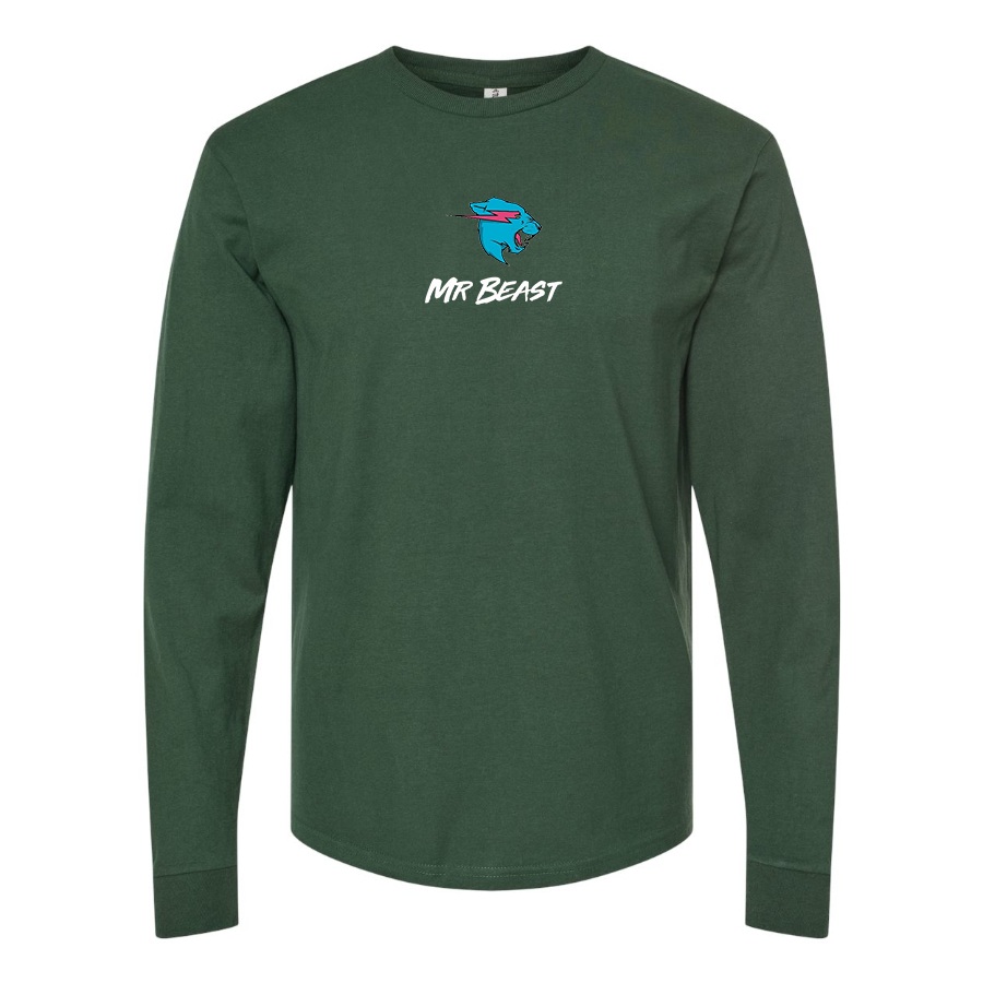 Men's Mr Beast Logo Cotton Long Sleeve T-Shirt
