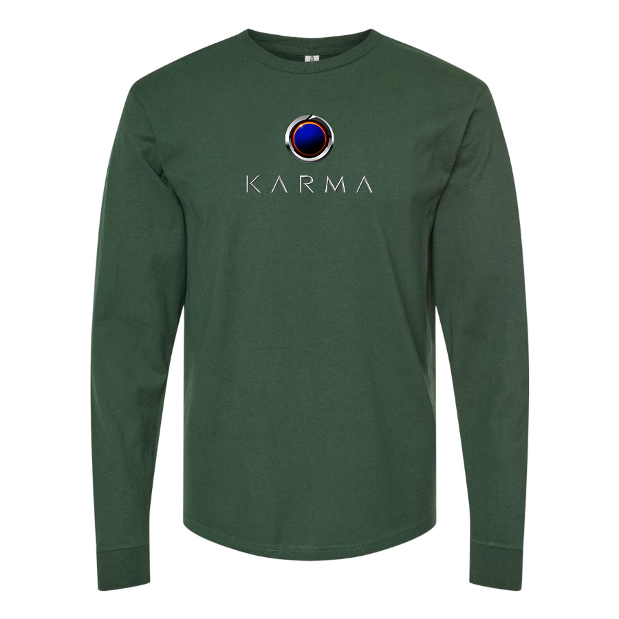 Men's Karma Logo Cotton Long Sleeve T-Shirt