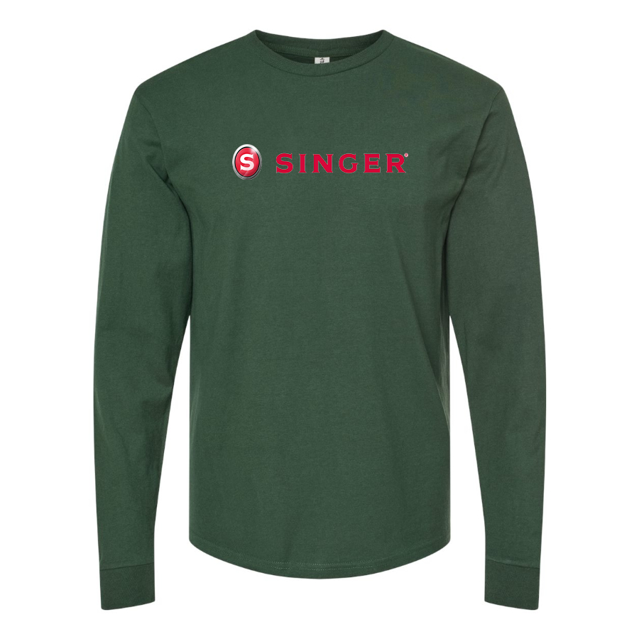 Men's Singer Logo Cotton Long Sleeve T-Shirt