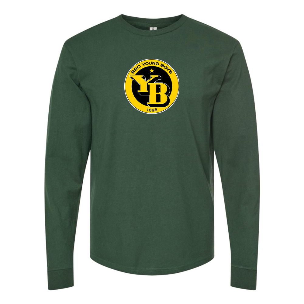 Men's Young Boys Soccer Cotton Long Sleeve T-Shirt