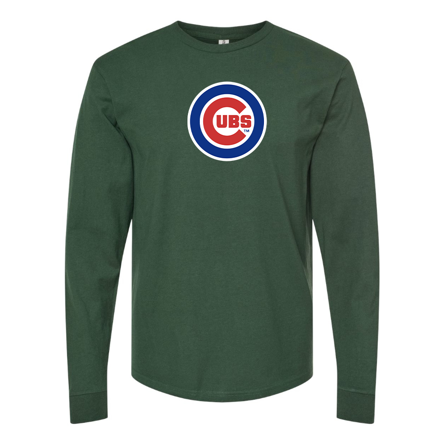 Men's Chicago Cubs Logo Cotton Long Sleeve T-Shirt