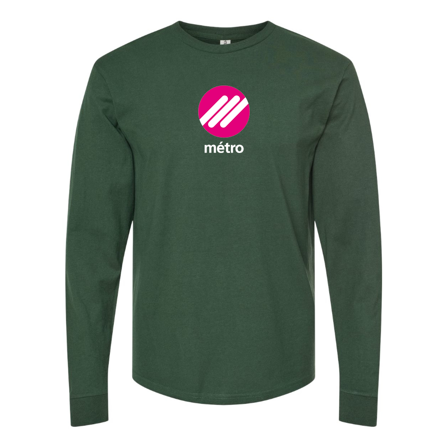 Men's Lausanne Métro Logo Cotton Long Sleeve T-Shirt