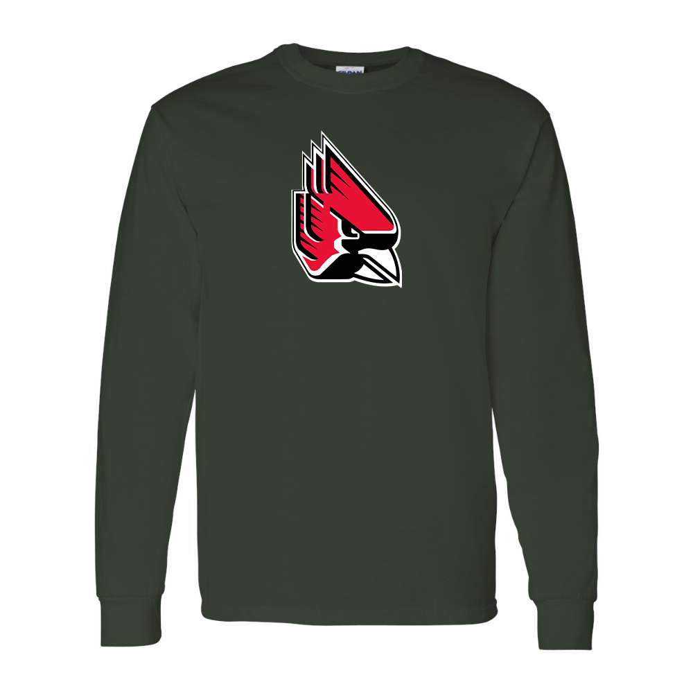 Men's Ball State Cardinals Gildan Heavy Cotton Long Sleeve T-Shirt