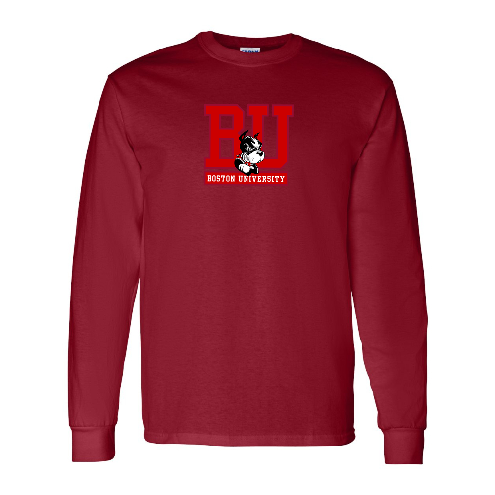 Men's Boston University Terriers Gildan Heavy Cotton Long Sleeve T-Shirt