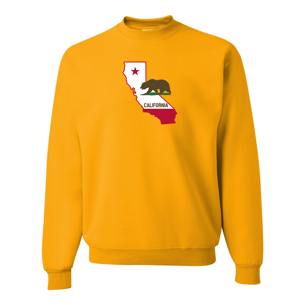 Men's California Bear Map JERZEES NuBlend Crewneck Sweatshirt