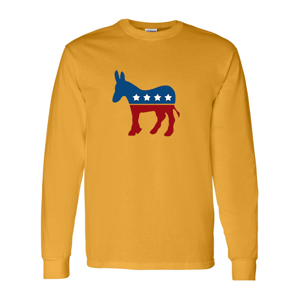 Men's Democrat Election Symbol Gildan Heavy Cotton Long Sleeve T-Shirt