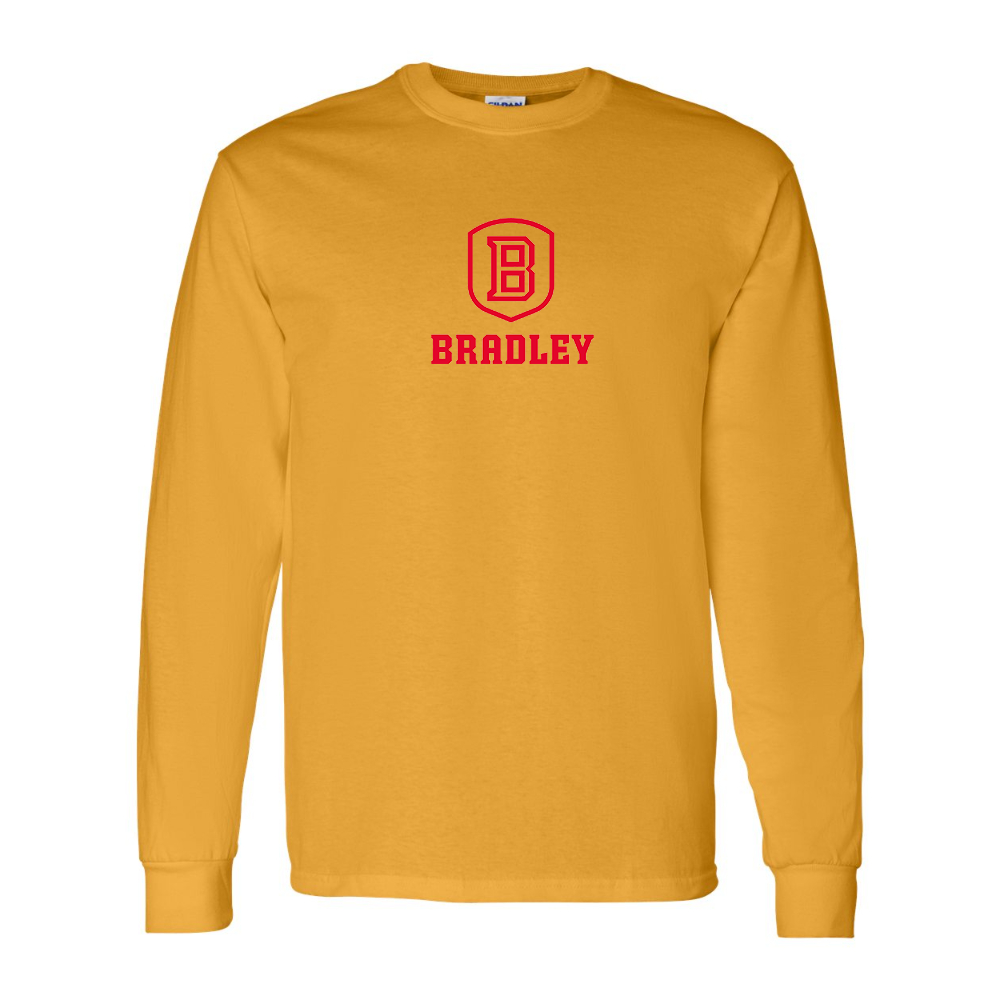 Men's Bradley Braves Gildan Heavy Cotton Long Sleeve T-Shirt