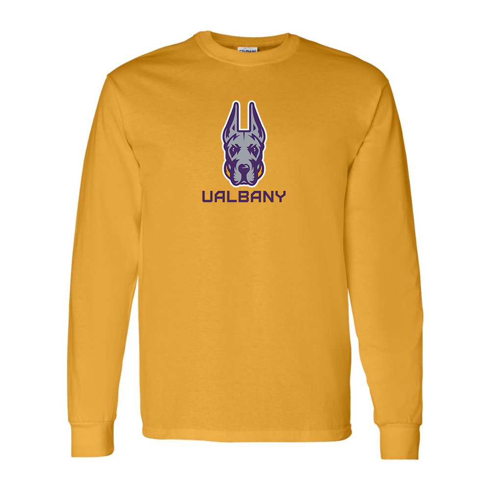 Men's Albany Great Danes Gildan Heavy Cotton Long Sleeve T-Shirt