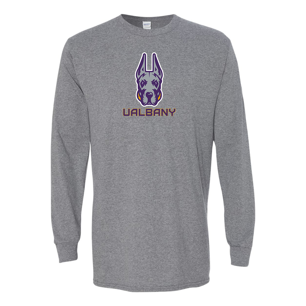 Men's Albany Great Danes Gildan Heavy Cotton Long Sleeve T-Shirt
