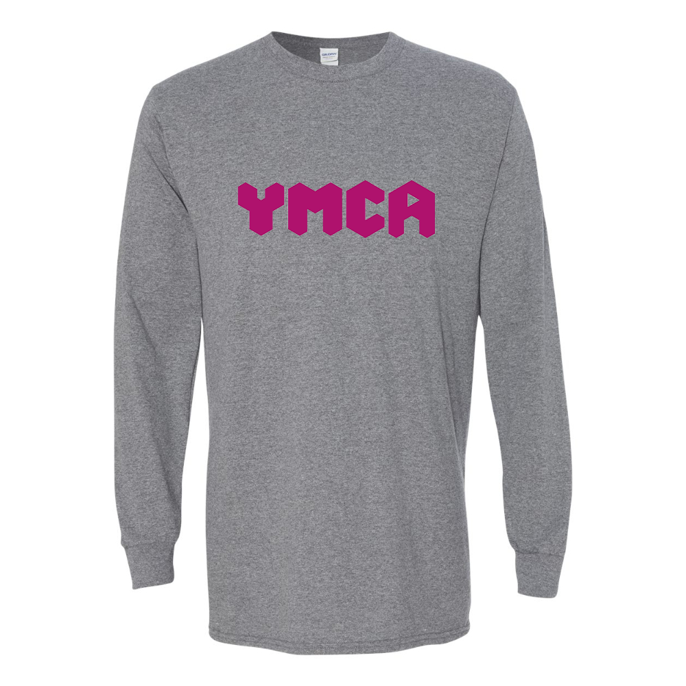 Men's YMCA Mauve Gildan Heavy Cotton Long Sleeve T-Shirt
