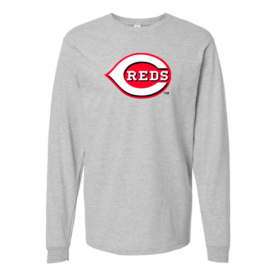 Men's Cincinnati Reds Logo Cotton Long Sleeve T-Shirt