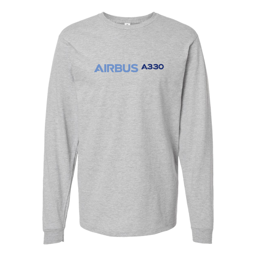 Men's A330 Logo Cotton Long Sleeve T-Shirt