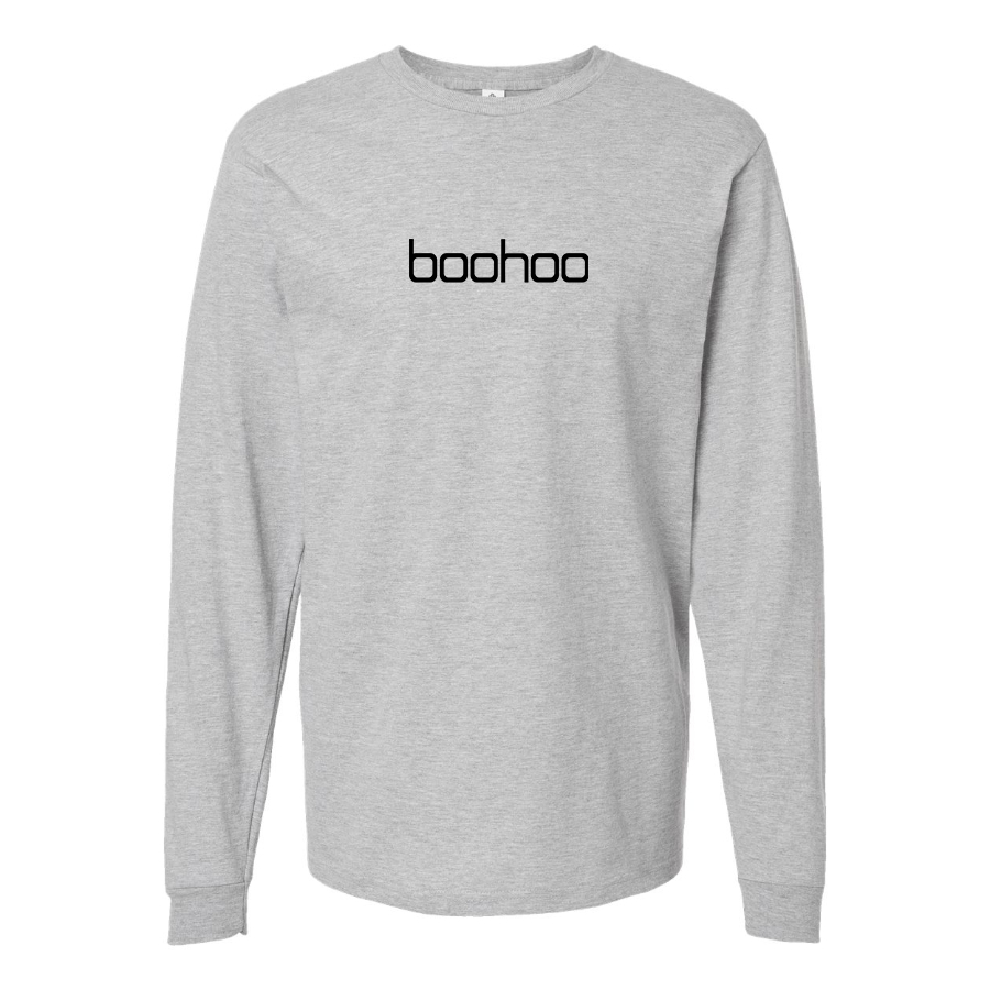 Men's Boohoo Logo Cotton Long Sleeve T-Shirt