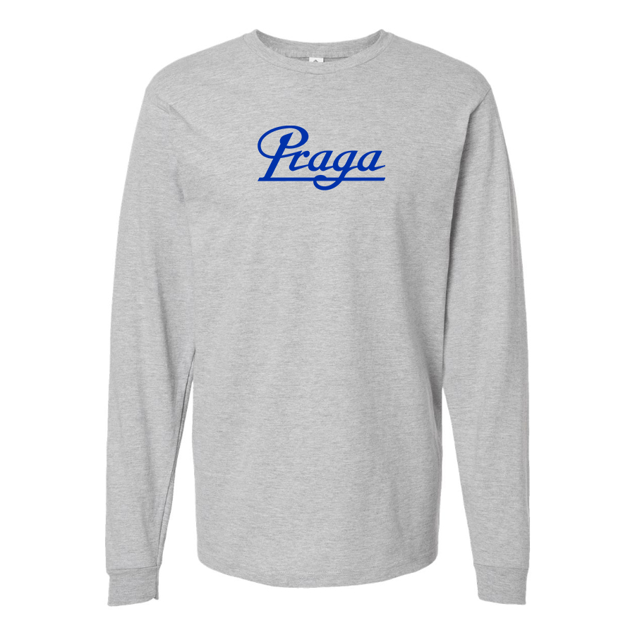 Men's Praga Logo Cotton Long Sleeve T-Shirt