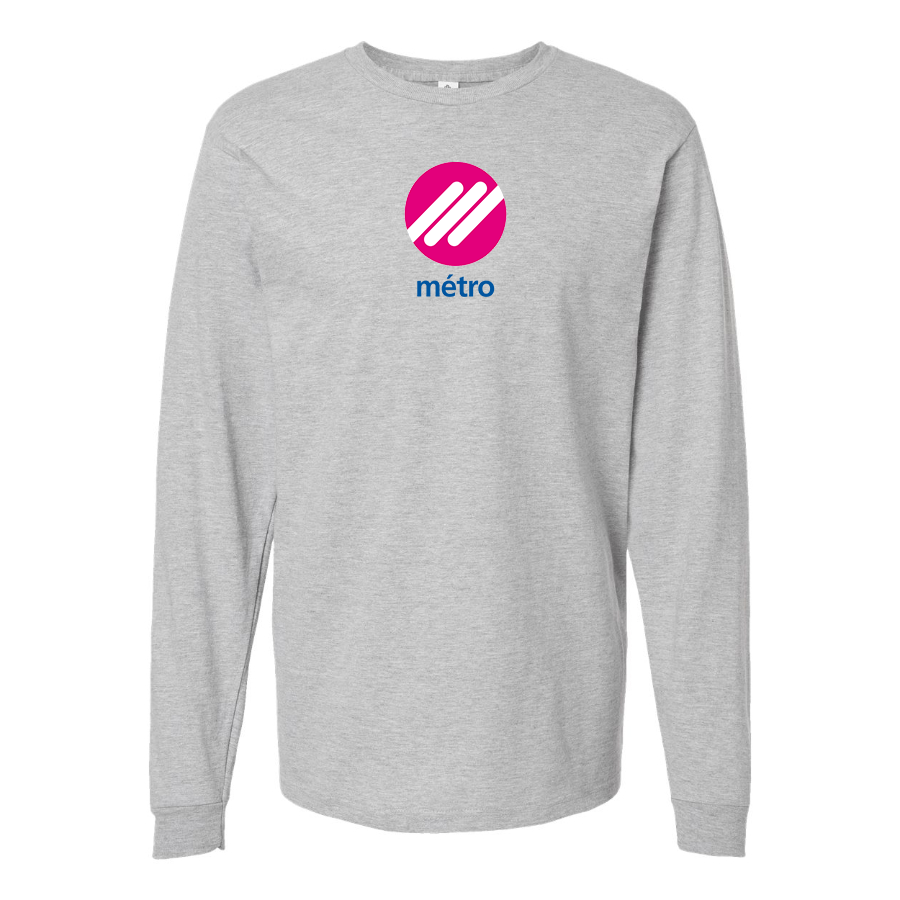 Men's Lausanne Métro Logo Cotton Long Sleeve T-Shirt