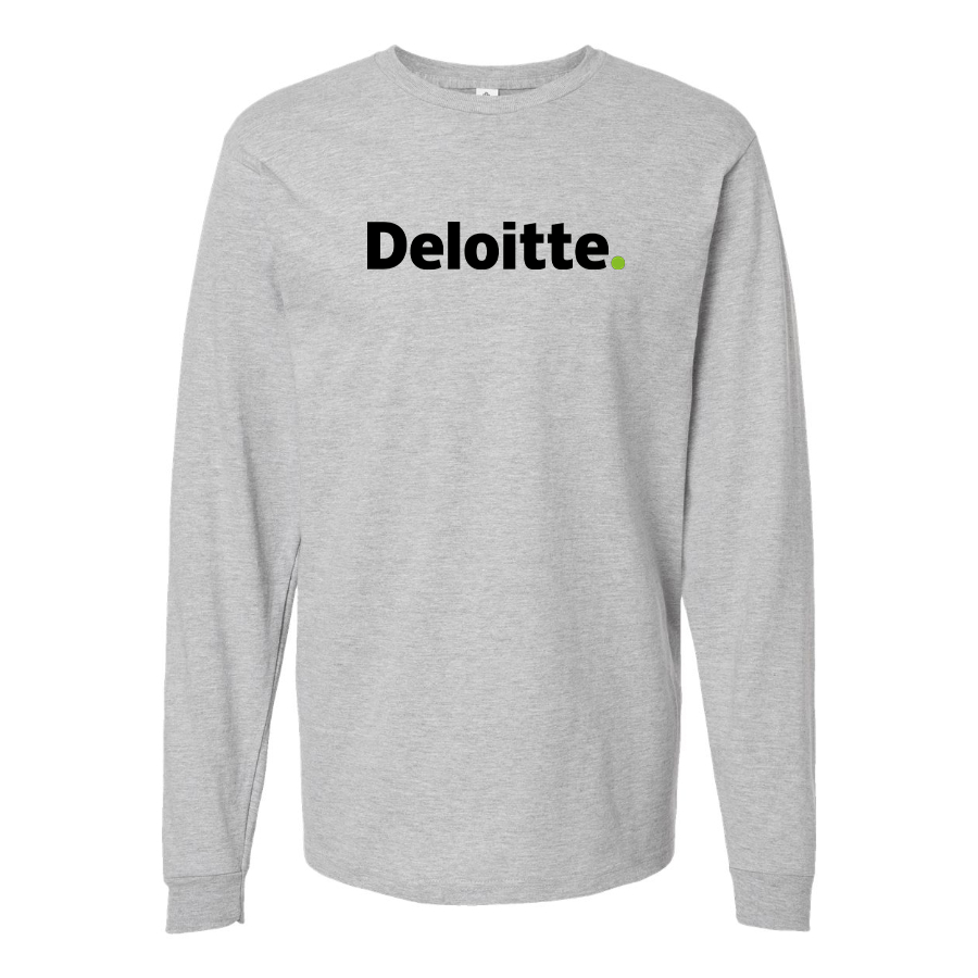 Men's Deloitte Logo Cotton Long Sleeve T-Shirt