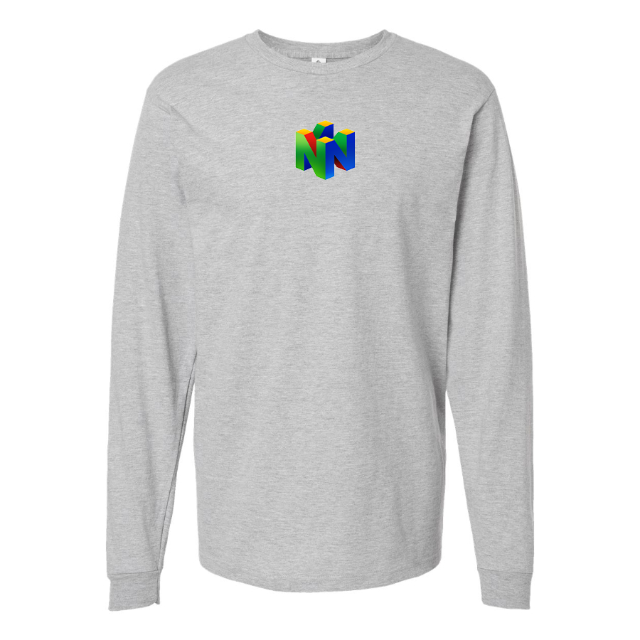 Men's Nintendo N64 Logo Cotton Long Sleeve T-Shirt