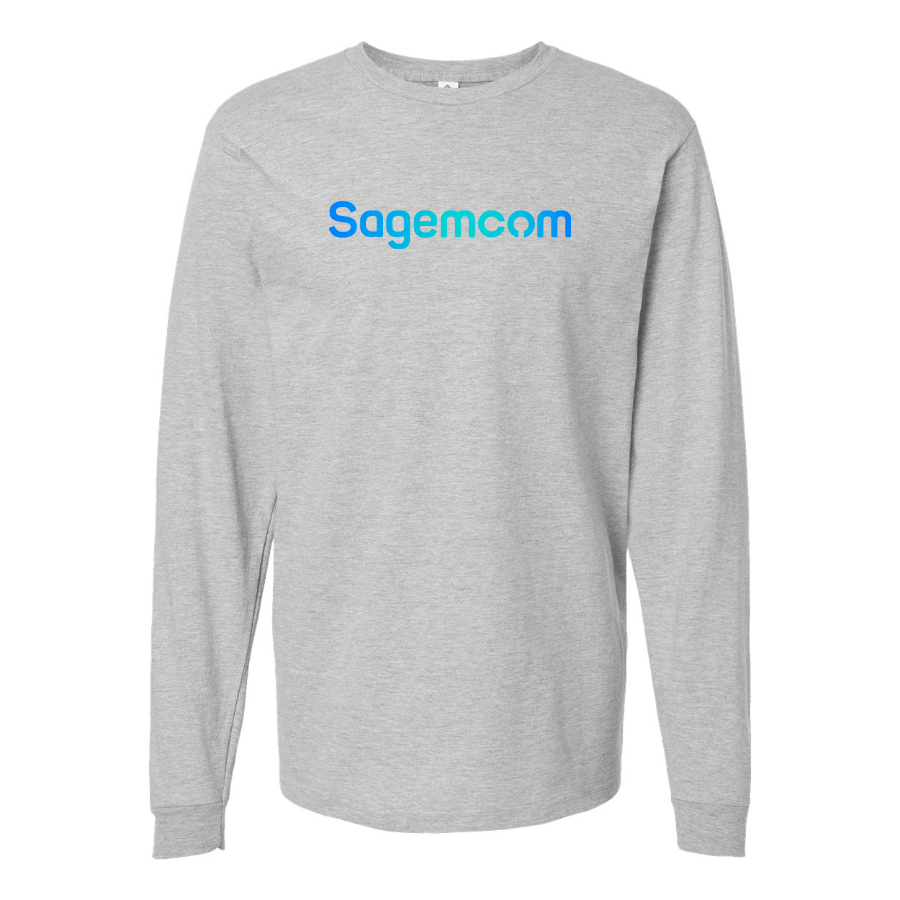 Men's Sagemcom Logo Cotton Long Sleeve T-Shirt