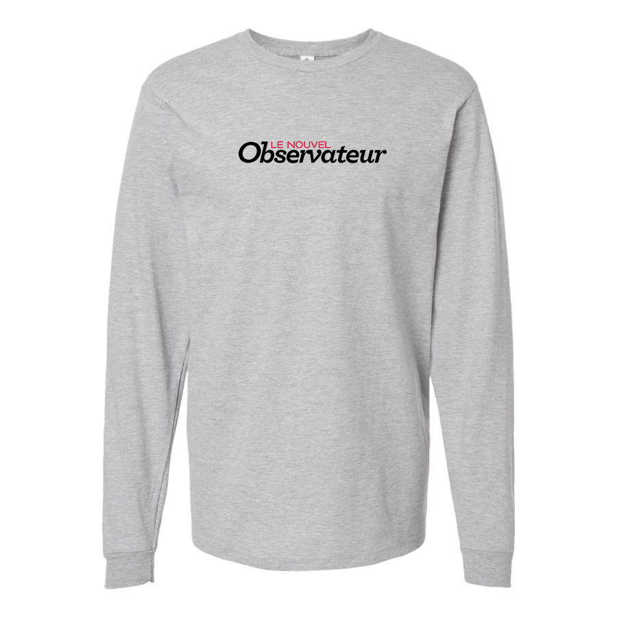Men's Le Nouvel Observateur Logo Cotton Long Sleeve T-Shirt