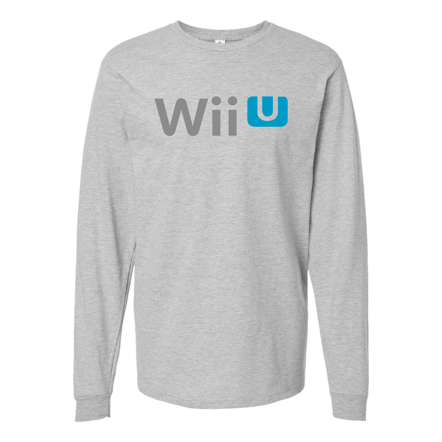Men's Wii-U Logo Cotton Long Sleeve T-Shirt
