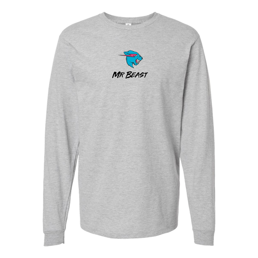 Men's Mr Beast Logo Cotton Long Sleeve T-Shirt