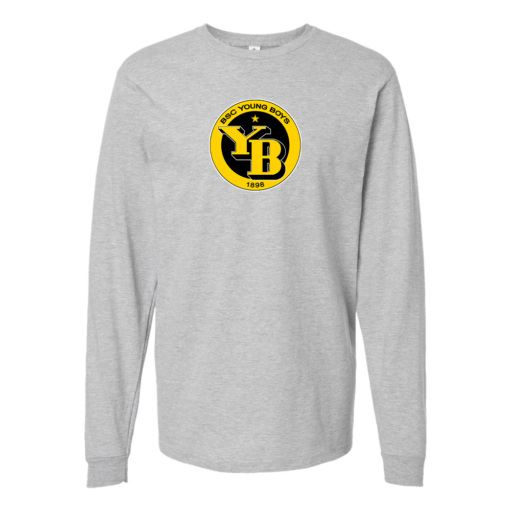 Men's Young Boys Soccer Cotton Long Sleeve T-Shirt