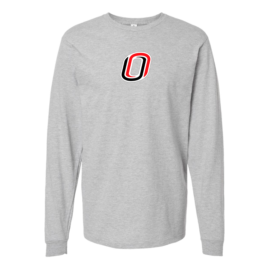 Men's Nebraska Omaha Mavericks Logo Cotton Long Sleeve T-Shirt
