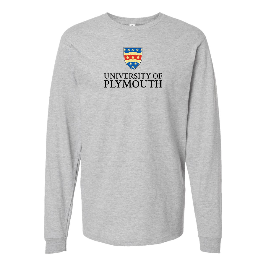 Men's University of Plymouth Logo Cotton Long Sleeve T-Shirt