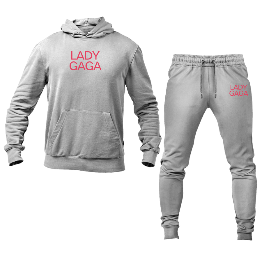 Men's Lady Gaga Logo Hoodie Joggers Set