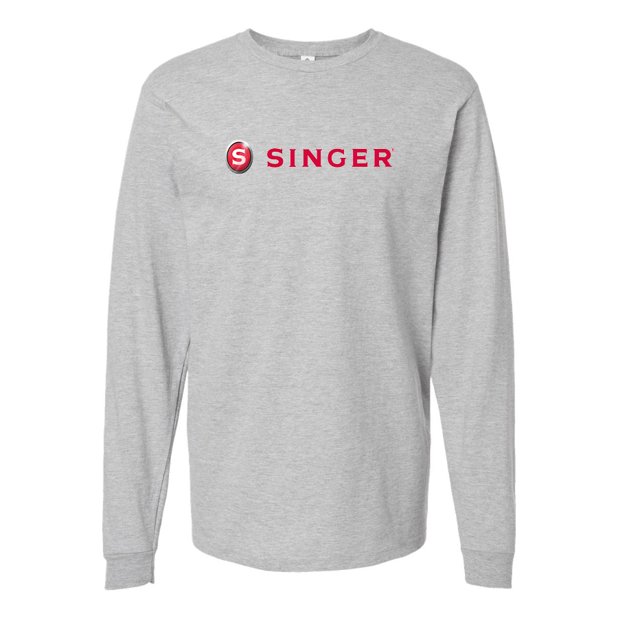 Men's Singer Logo Cotton Long Sleeve T-Shirt