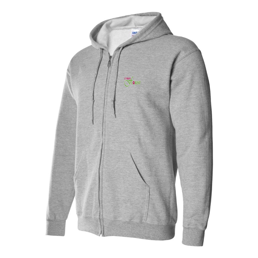 Men's Cyber Florist Logo Zipper Hoodie