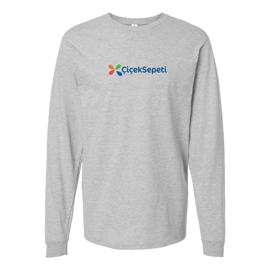 Men's Ciceksepeti Logo Cotton Long Sleeve T-Shirt