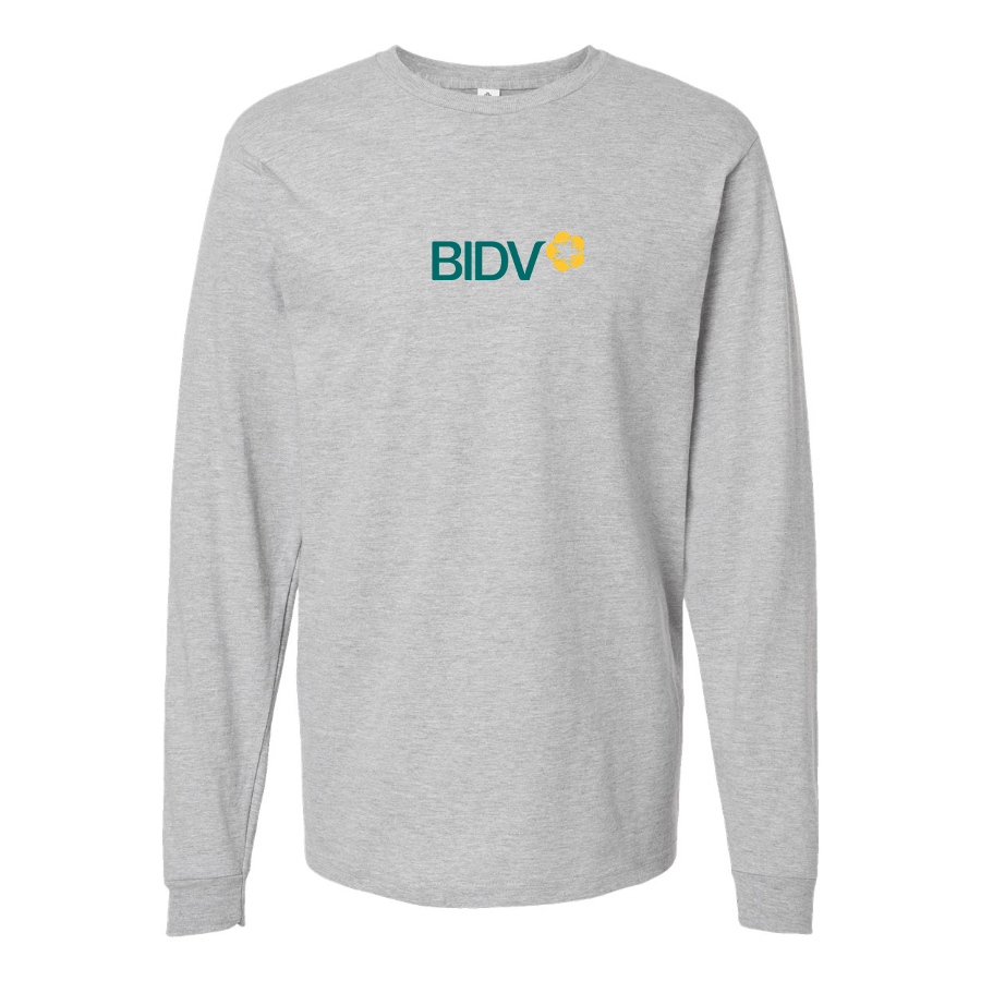 Men's BIDV Logo Cotton Long Sleeve T-Shirt