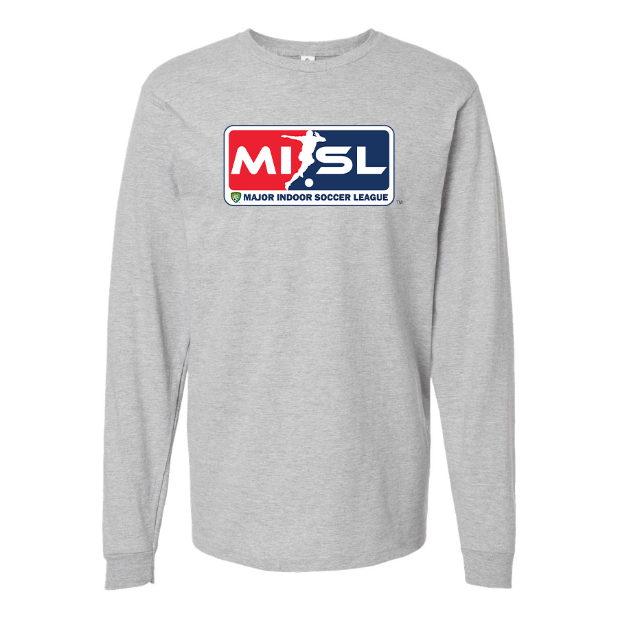 Men's Major Indoor Soccer League Logo Cotton Long Sleeve T-Shirt