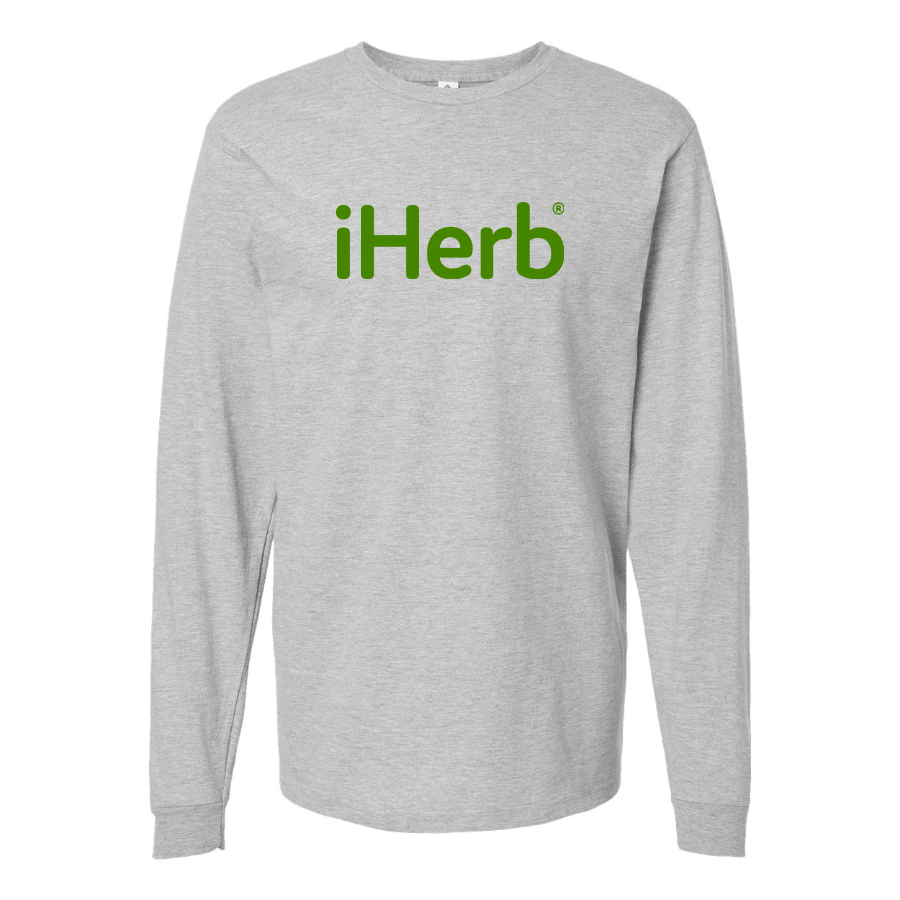 Men's iHerb Logo Cotton Long Sleeve T-Shirt